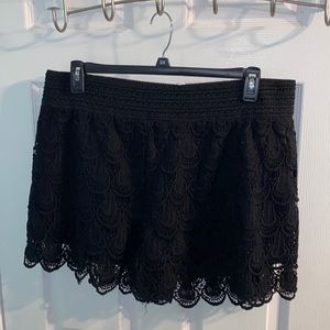 Black Lace Stretch Shorts